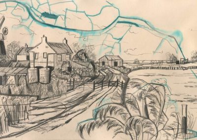 The Broads, Norfolk - walk 1 #68 - mixed media drawing