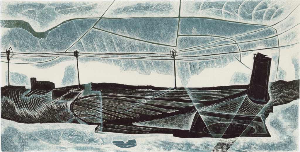 The Mill, a wood engraving of The Broads by Neil Bousfield