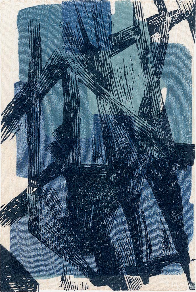 Abstract Blue p1-9 : a wood engraving & woodcut by Neil Bousfield
