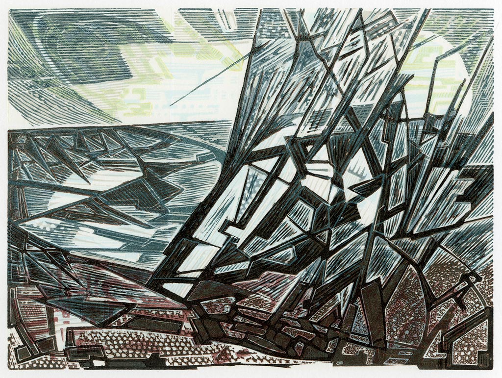 Shorebreak - a wood engraving by Neil Bousfield